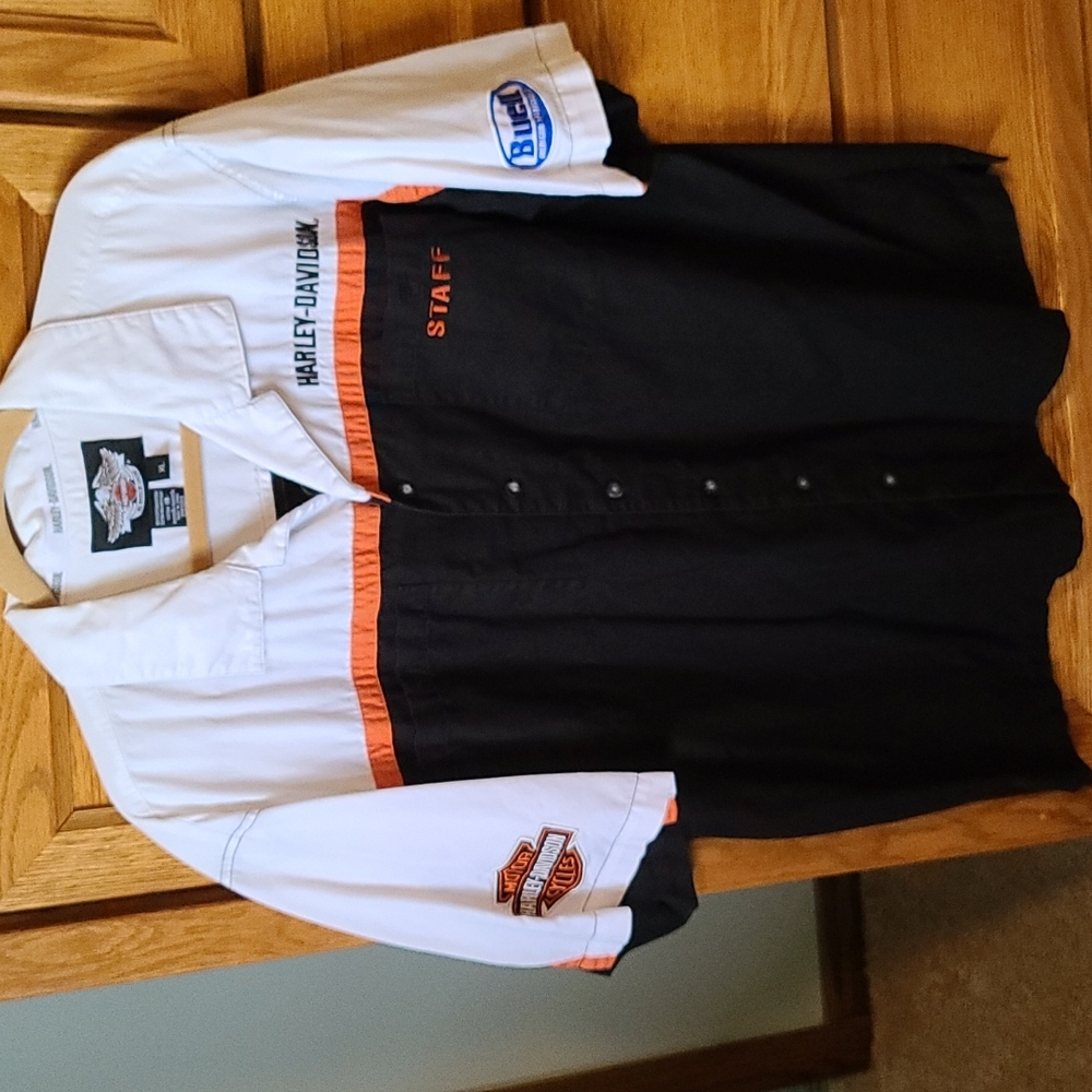Men's XL Harley-Davidson short sleeve button down staff shirt